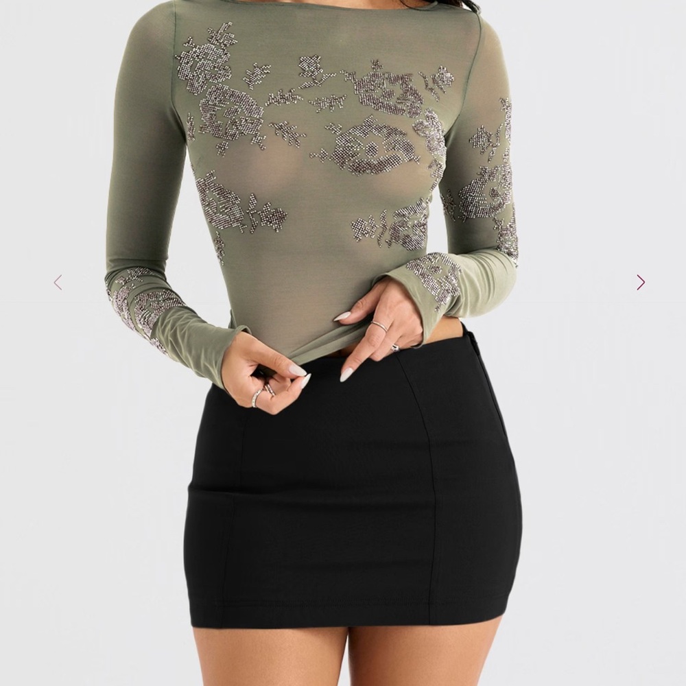House of CB Nisha sculpting mini skirt - Black